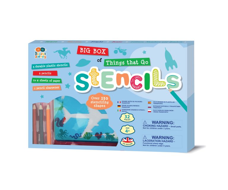 Things That Go Stencil Box - Big Creative Set by Buddy & Barney