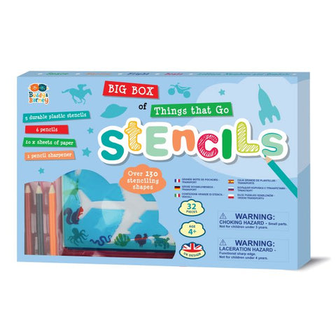 Things That Go Stencil Box - Big Creative Set by Buddy & Barney