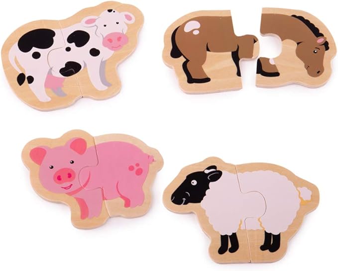 Bigjigs Toys Wooden Two Piece Puzzles