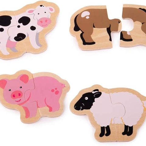 Bigjigs Toys Wooden Two Piece Puzzles