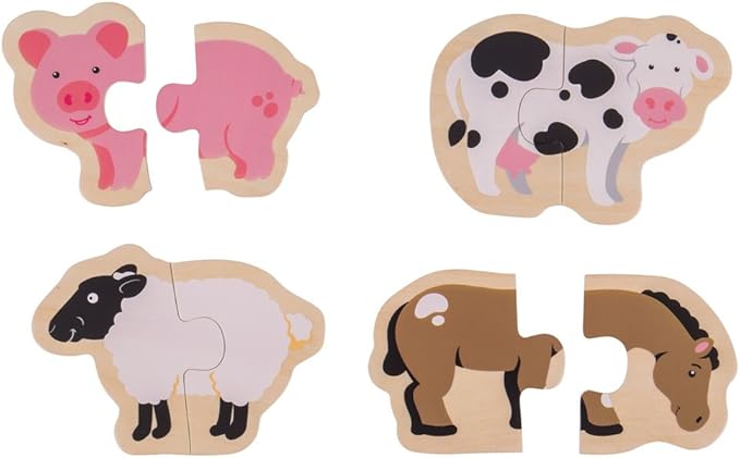 Bigjigs Toys Wooden Two Piece Puzzles