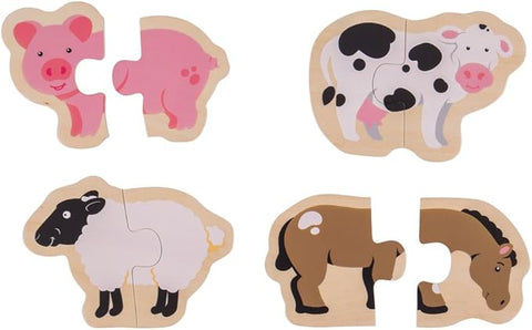 Bigjigs Toys Wooden Two Piece Puzzles