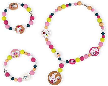Janod Birdy Swans Beads - 220 Pieces with Fluo Bird Charms