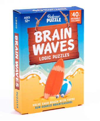 Brain Waves - Beach-Themed Reusable Logic Puzzle Card Set