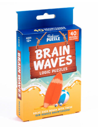 Brain Waves - Beach-Themed Reusable Logic Puzzle Card Set