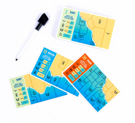 Brain Waves - Beach-Themed Reusable Logic Puzzle Card Set