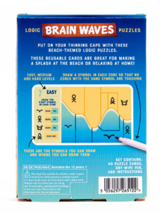 Brain Waves - Beach-Themed Reusable Logic Puzzle Card Set