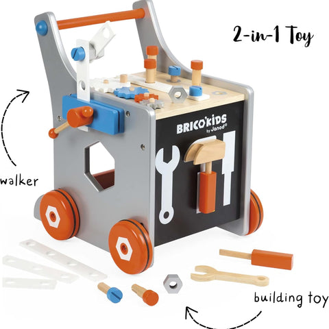 Janod Brico'Kids Robot Cart - 38-Piece Magnetic DIY Trolley