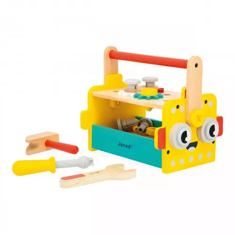 Janod Brico'Kids Robot Tool Box - 30-Piece Wooden DIY Kit