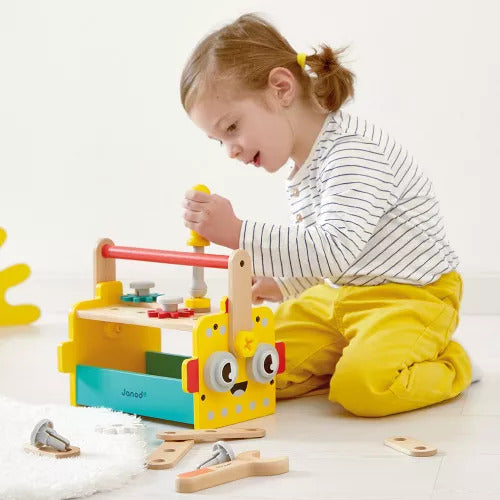 Janod Brico'Kids Robot Tool Box - 30-Piece Wooden DIY Kit