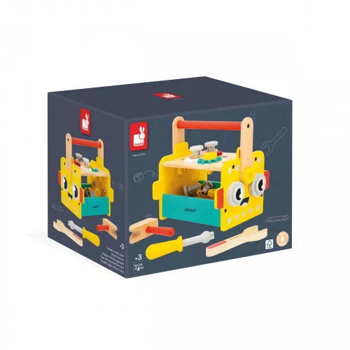 Janod Brico'Kids Robot Tool Box - 30-Piece Wooden DIY Kit