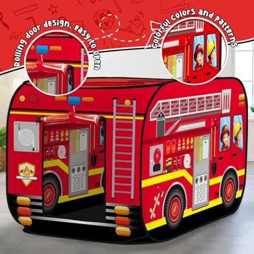 Britik Fire Truck Pop-Up Play Tent