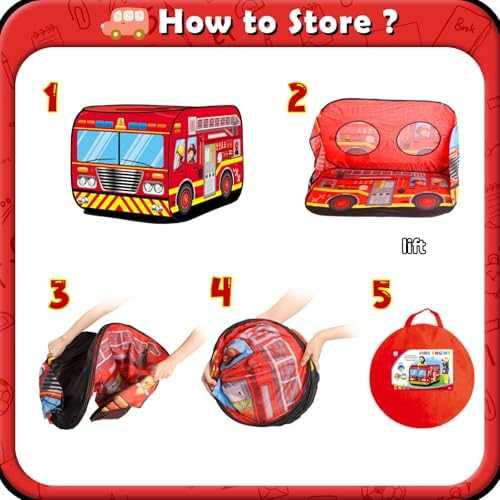 Britik Fire Truck Pop-Up Play Tent