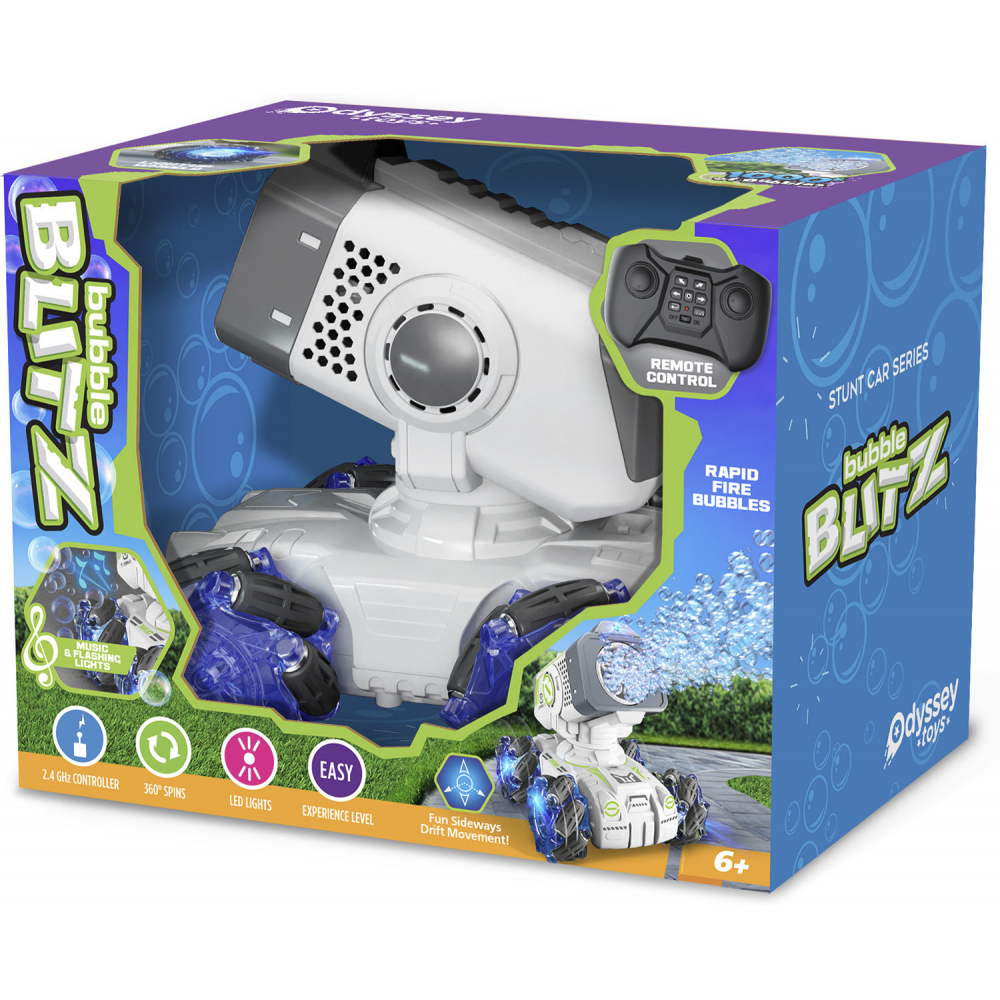 Bubble Zoom 360 - RC Bubble Cannon With LED-Lit Wheels