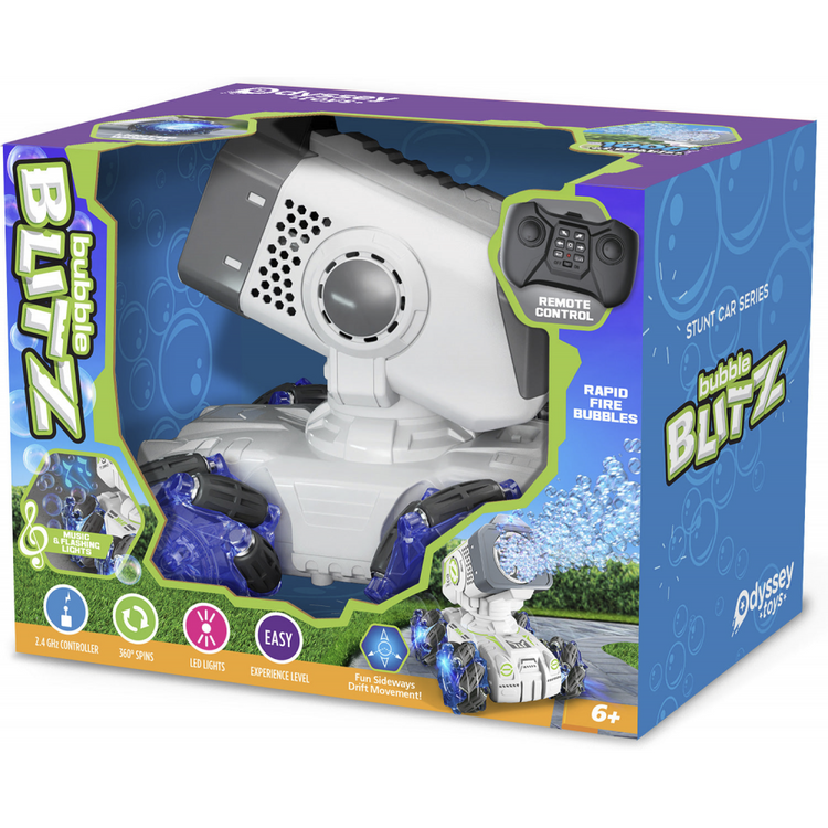 Bubble Zoom 360 - RC Bubble Cannon With LED-Lit Wheels