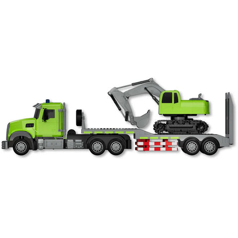 2-in-1 RC Semi-Trailer Truck & Excavator Toy Set - 1:12 Scale