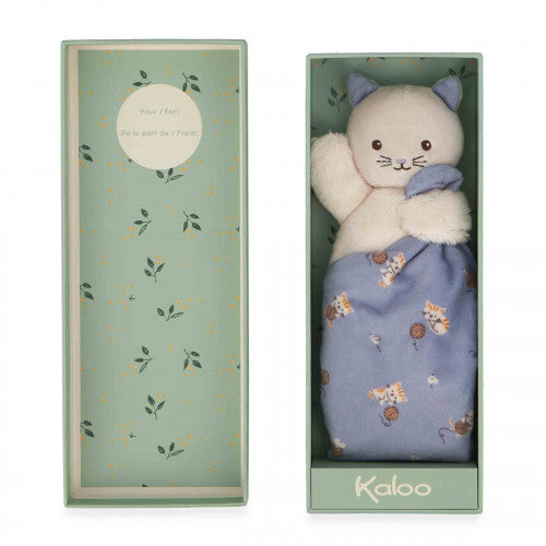 Kaloo Lilac Cat Doudou Blanket - 7-Inch Micro-Velvet Softness