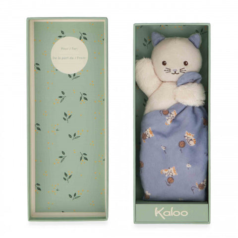 Kaloo Lilac Cat Doudou Blanket - 7-Inch Micro-Velvet Softness