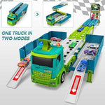 Carrier Truck Foldable Race Track Playset with Cars