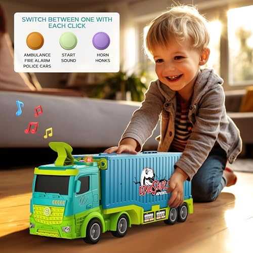 Carrier Truck Foldable Race Track Playset with Cars