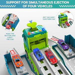 Carrier Truck Foldable Race Track Playset with Cars