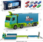 Carrier Truck Foldable Race Track Playset with Cars