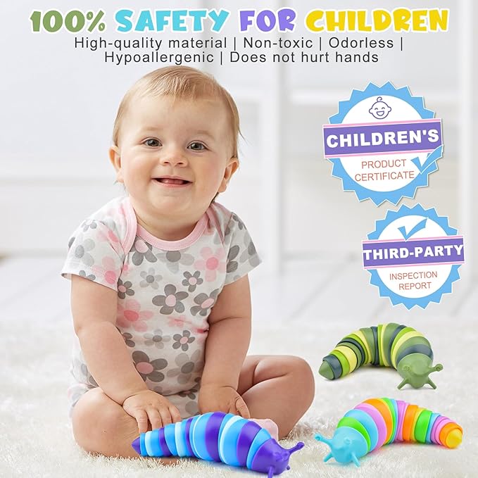 Cevioce Sensory Slug Fidget Toys for Kids & Adults