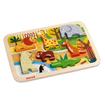 Janod Chunky Zoo Puzzle - 7 Thick Wooden 3D Animal Pieces