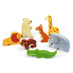 Janod Chunky Zoo Puzzle - 7 Thick Wooden 3D Animal Pieces