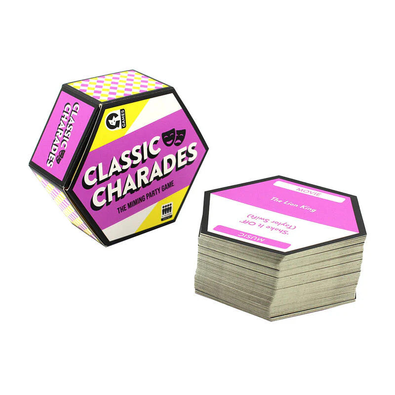 Classic Charades - Travel-Size Miming Party Game with 78 Cards