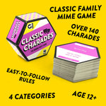 Classic Charades - Travel-Size Miming Party Game with 78 Cards