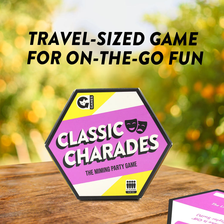 Classic Charades - Travel-Size Miming Party Game with 78 Cards