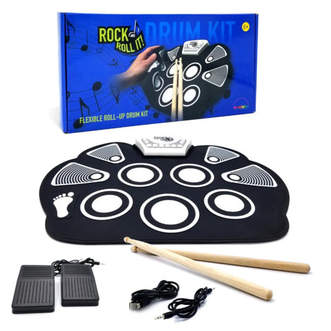 Flexible Roll-Up Drum Kit - Tap Out Rhythm and Music Fun