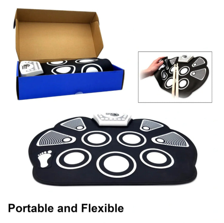 Flexible Roll-Up Drum Kit - Tap Out Rhythm and Music Fun