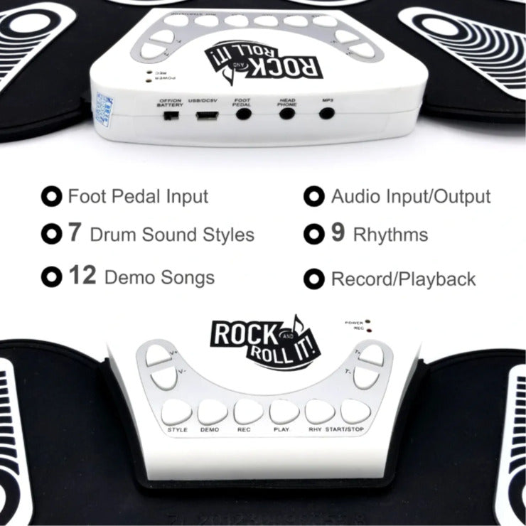 Flexible Roll-Up Drum Kit - Tap Out Rhythm and Music Fun