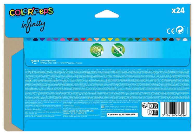 Color'Peps Infinity Pencils x24 - No Sharpening Ever Needed