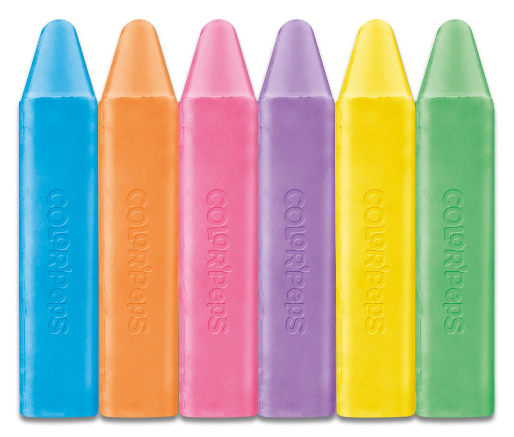 Color'Peps Jumbo Sidewalk Chalk x6 - Big Outdoor Art Fun