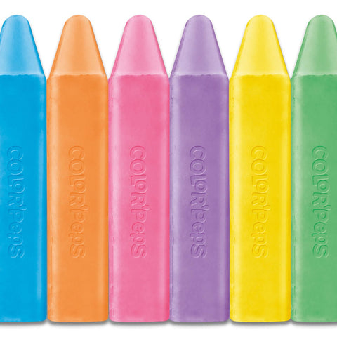 Color'Peps Jumbo Sidewalk Chalk x6 - Big Outdoor Art Fun