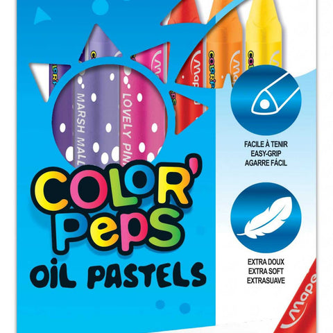 Color'Peps Oil Pastels x12 - Soft Blendable Triangular Grip