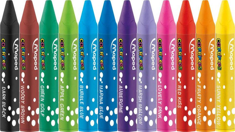 Color'Peps Oil Pastels x12 - Soft Blendable Triangular Grip