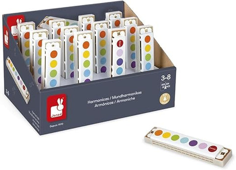 Janod Confetti Harmonica - Metal Music Maker Display x12