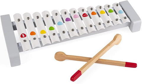 Janod Confetti Metal Xylophone - 12 Notes & 2 Wooden Sticks