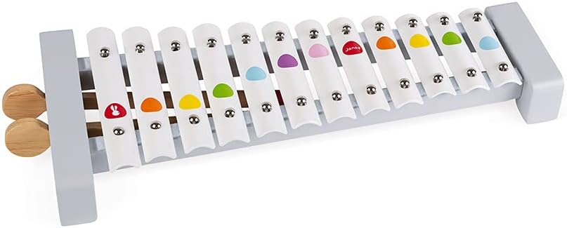 Janod Confetti Metal Xylophone - 12 Notes & 2 Wooden Sticks