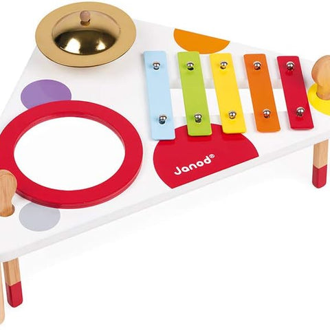 Janod Confetti Music Table - 3 Instruments for First Songs