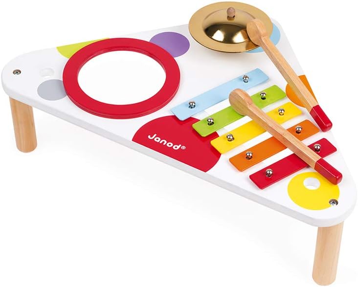 Janod Confetti Music Table - 3 Instruments for First Songs