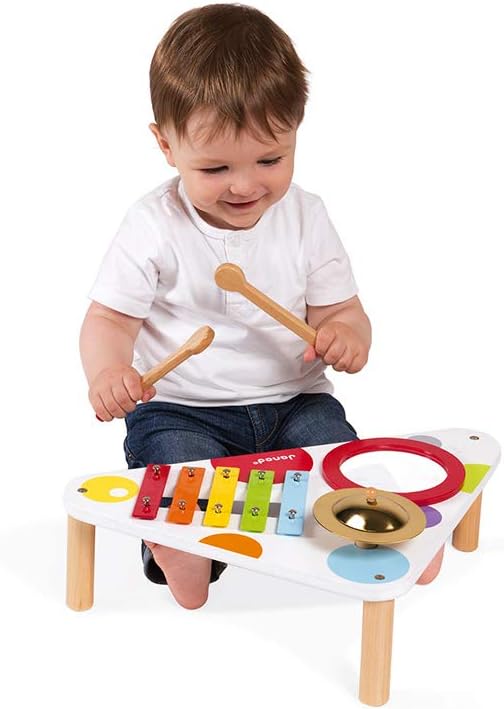 Janod Confetti Music Table - 3 Instruments for First Songs
