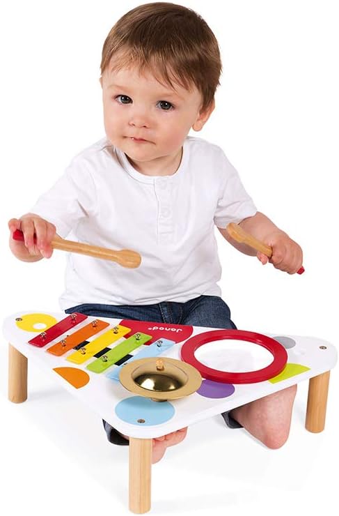 Janod Confetti Music Table - 3 Instruments for First Songs