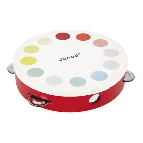 Janod Confetti Tambourine - 10 Metal Cymbals Display x4