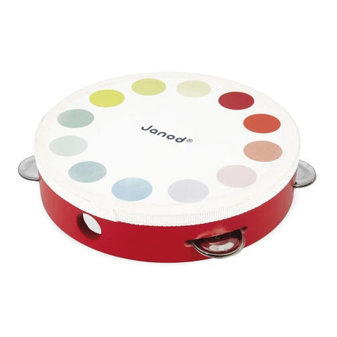 Janod Confetti Tambourine - 10 Metal Cymbals Display x4