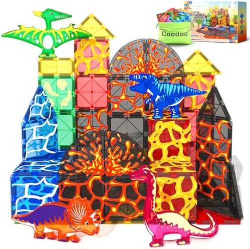Coodoo Magnetic Tiles Lava Dinosaur World Set